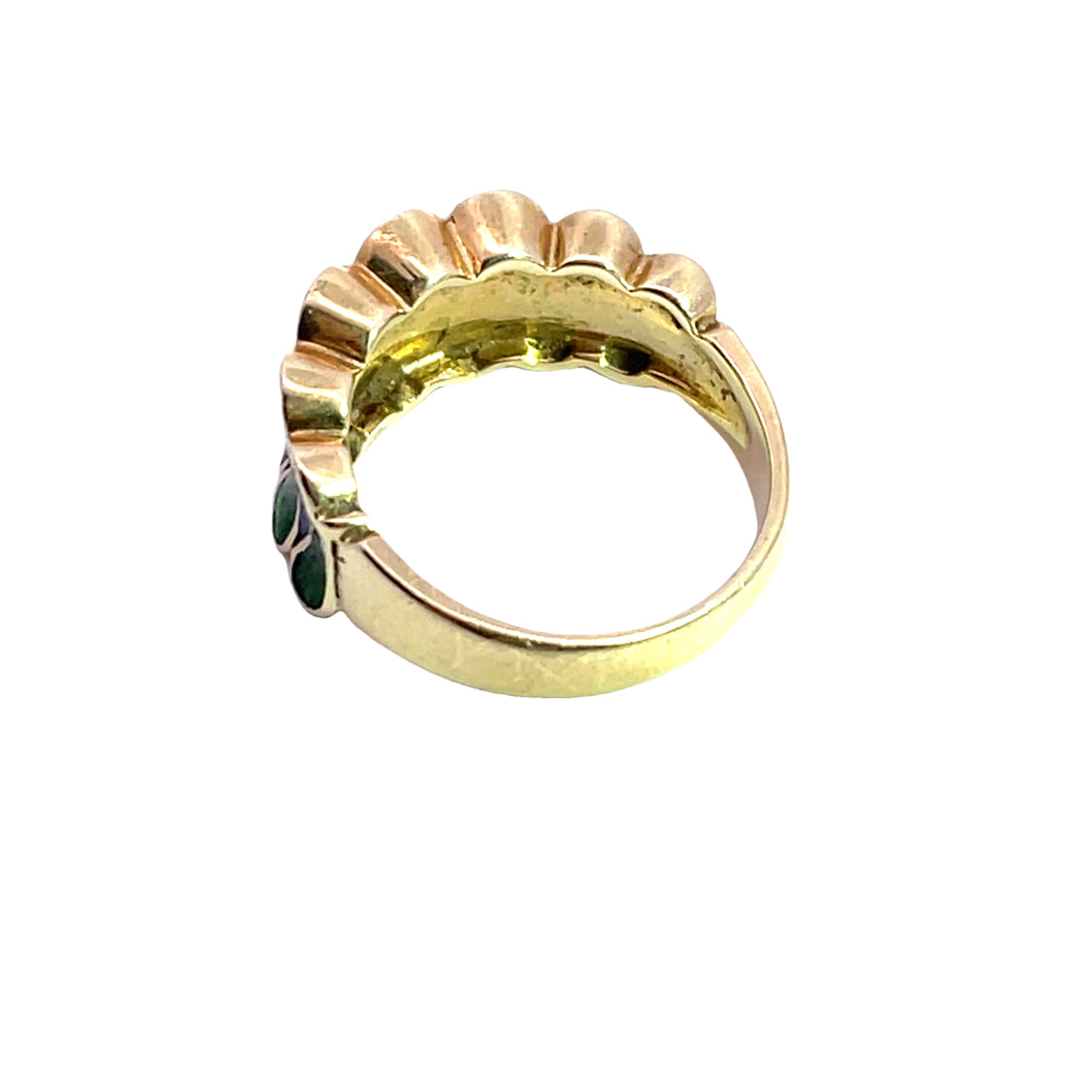 Modern 14KY gold and enamel ring
