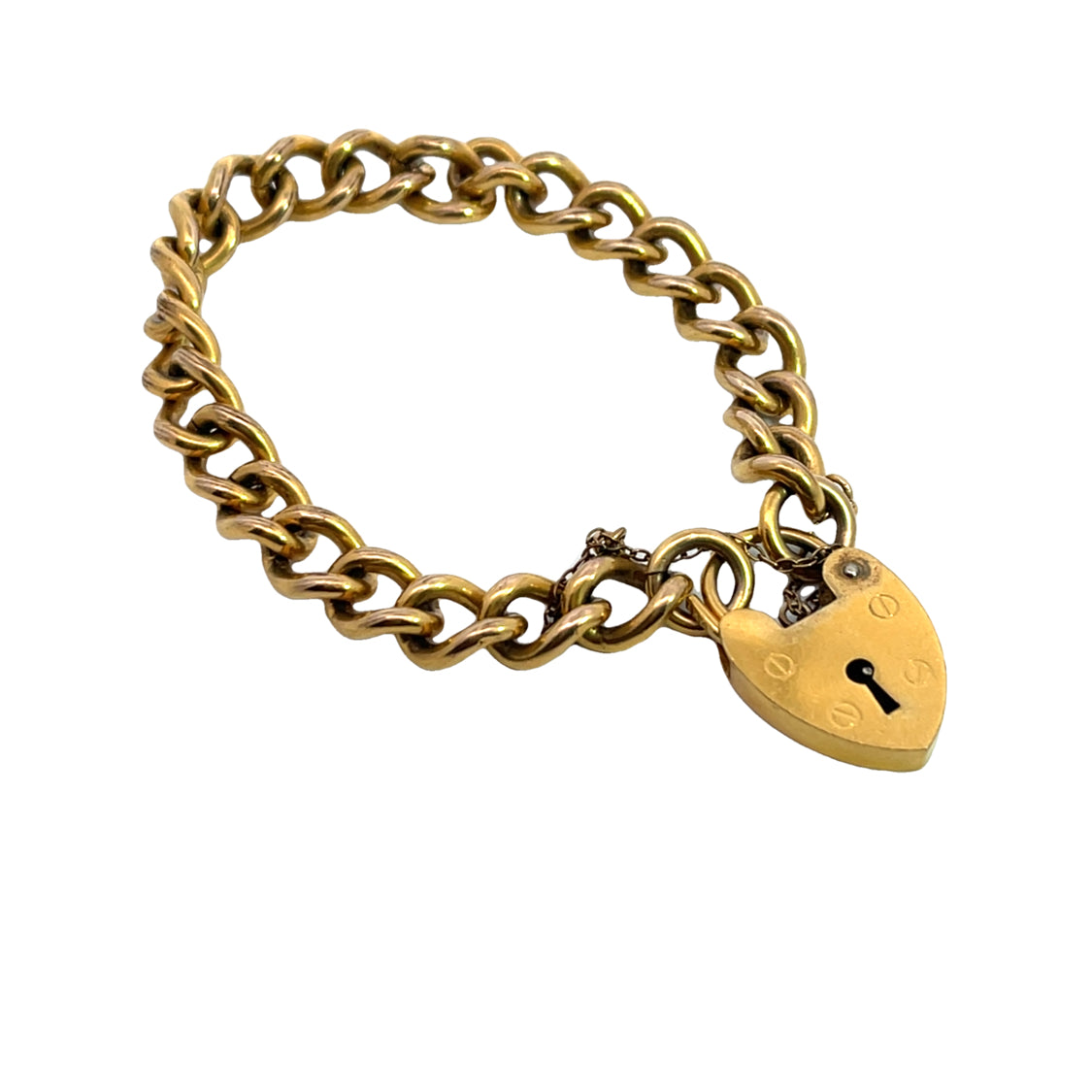 Victorian Rolled Gold Padlock chain link bracelet