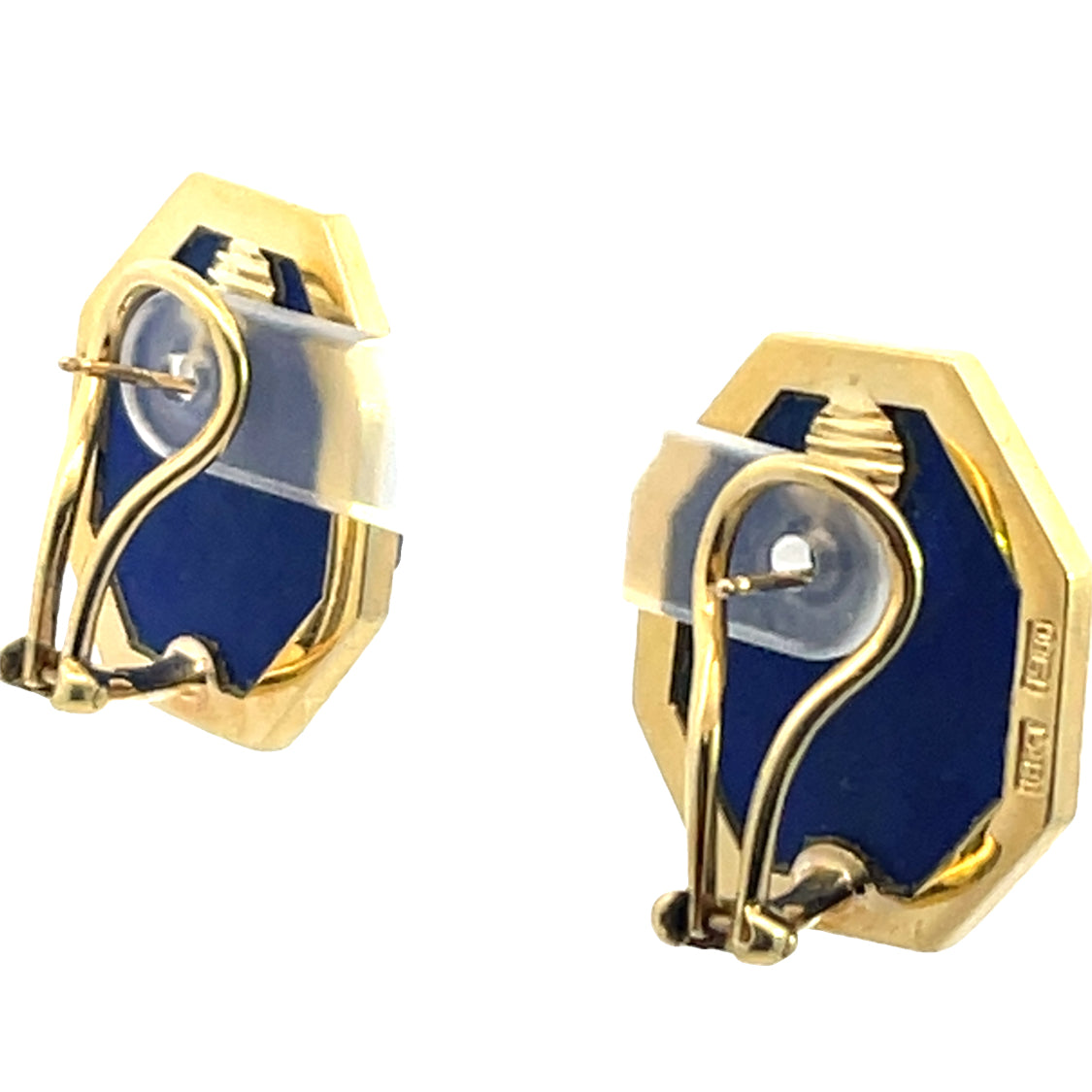 Modern 18KY gold and lapis Tiffany earrings