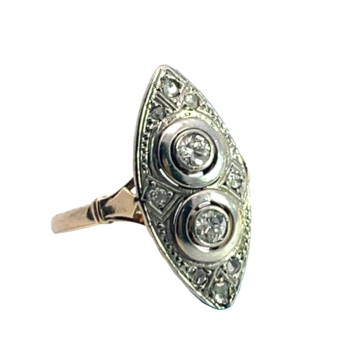 Edwardian 18KY gold and diamond ring