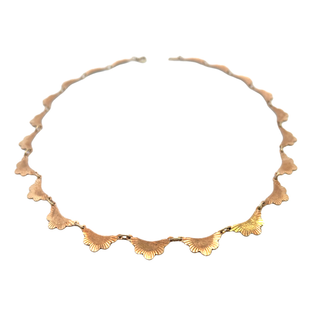 Art Deco 9K yellow gold 'Fan' collar necklace