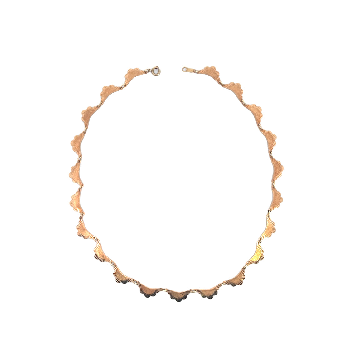 Art Deco 9K yellow gold 'Fan' collar necklace