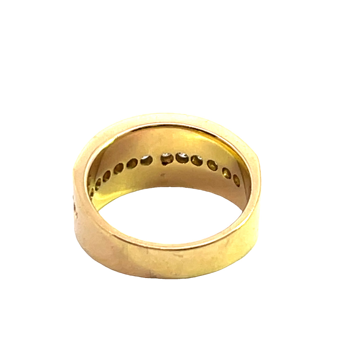 Modern 14KY gold and channel set diamond band ring