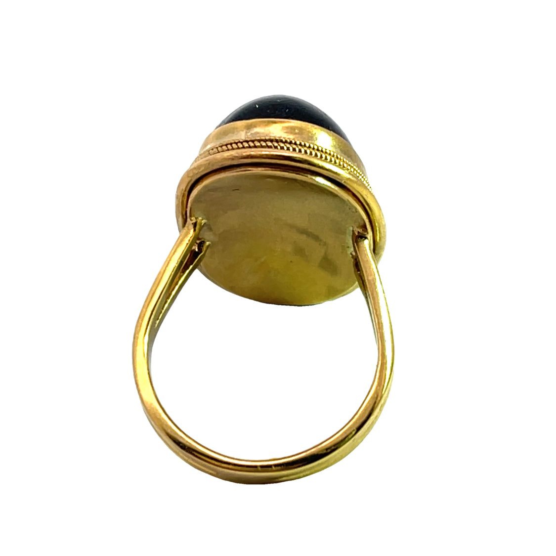 Victorian 15KY gold and cabochon garnet ring