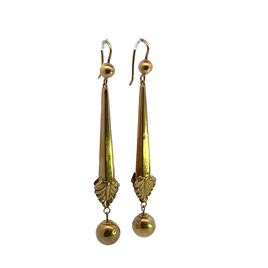 Victorian 9K gold drop earrings