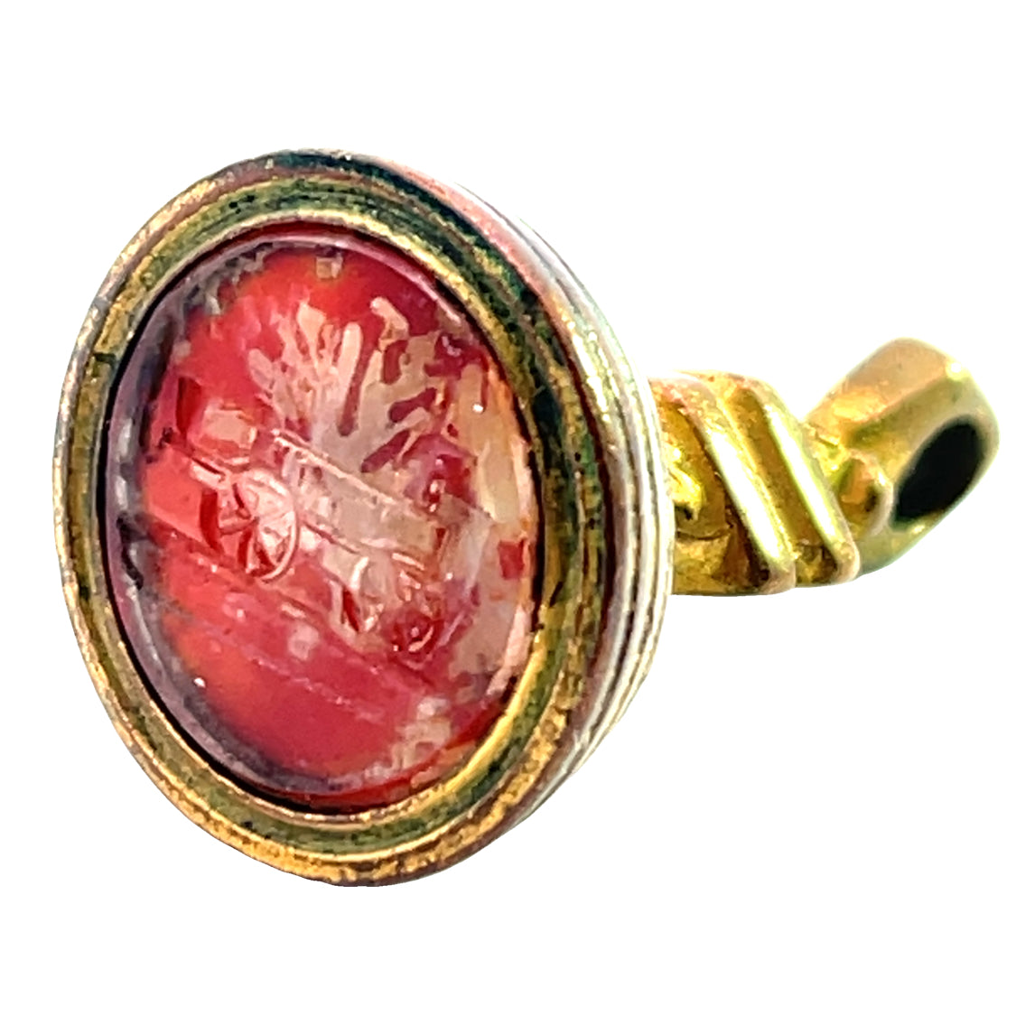 Early Victorian 1800 Tassie Glass and Brass Watch Fob