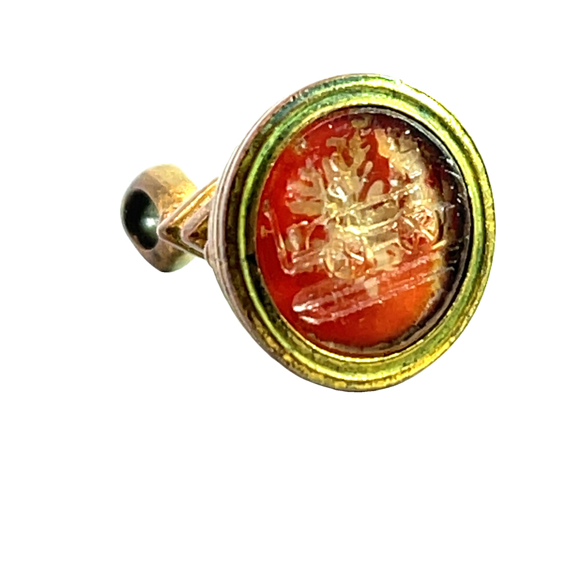 Early Victorian 1800 Tassie Glass and Brass Watch Fob