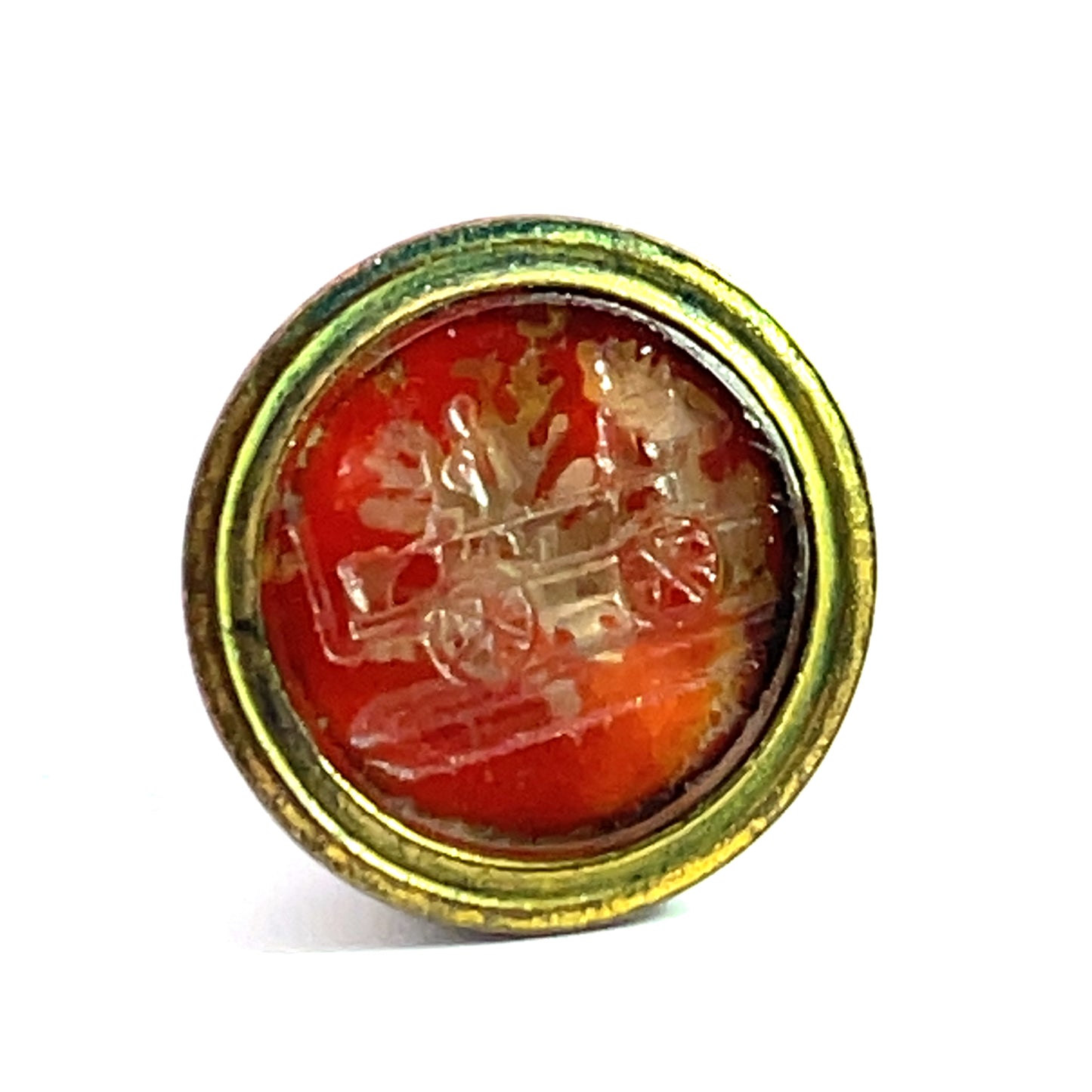 Early Victorian 1800 Tassie Glass and Brass Watch Fob