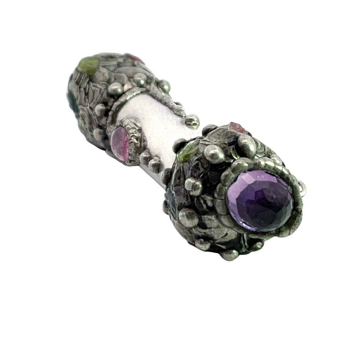 Victorian Sterling Silver, amethyst, rock crystal, emerald, ruby and sapphire Kaleidoscope
