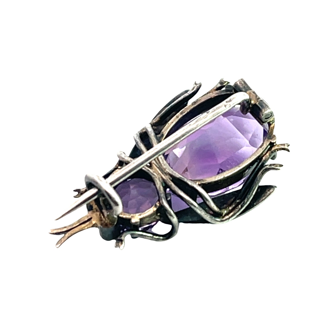 Victorian Sterling Silver and amethyst bee pin