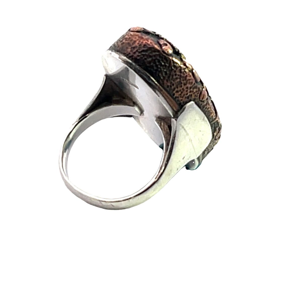 Modern Sterling Silver Shakudo Ring