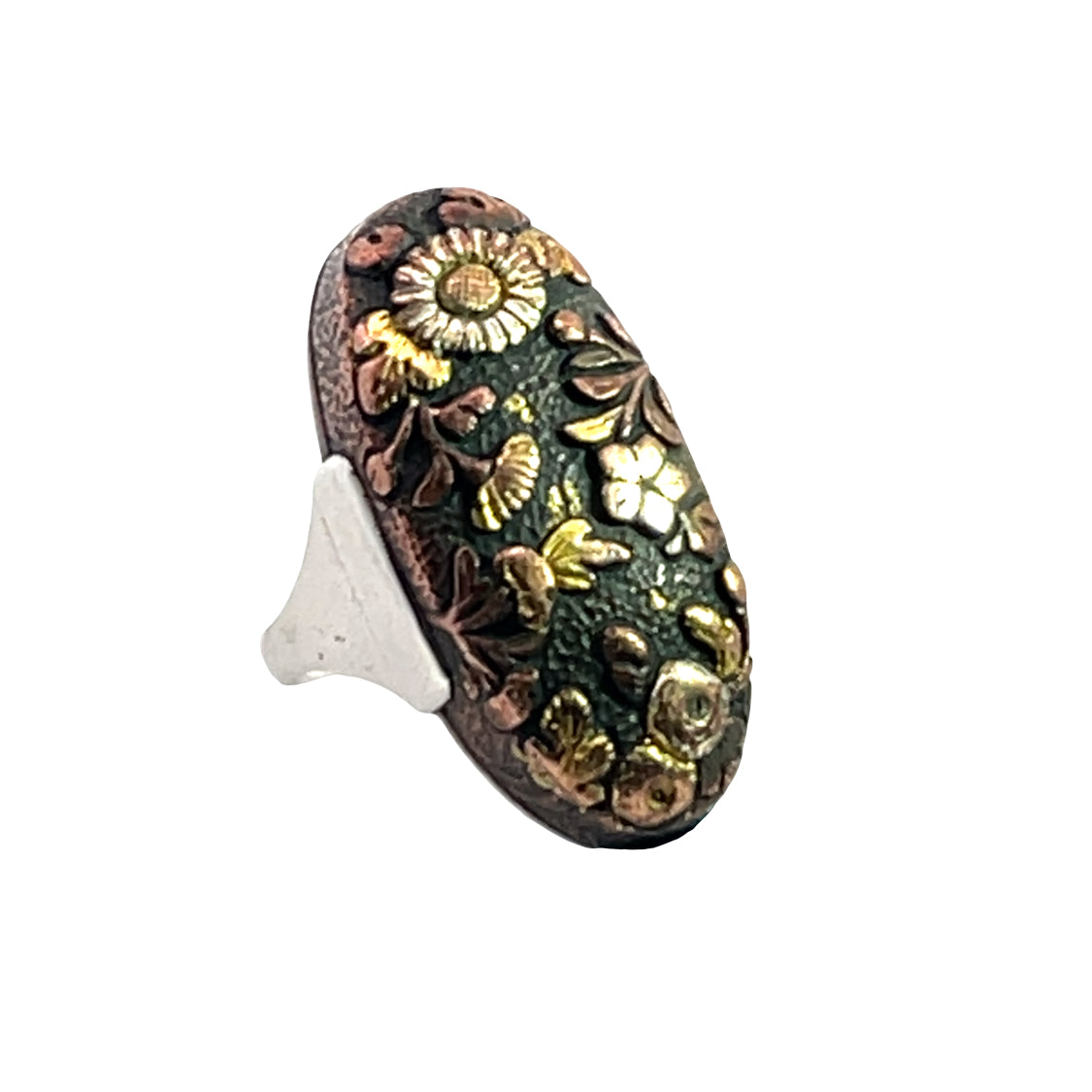 Modern Sterling Silver Shakudo Ring