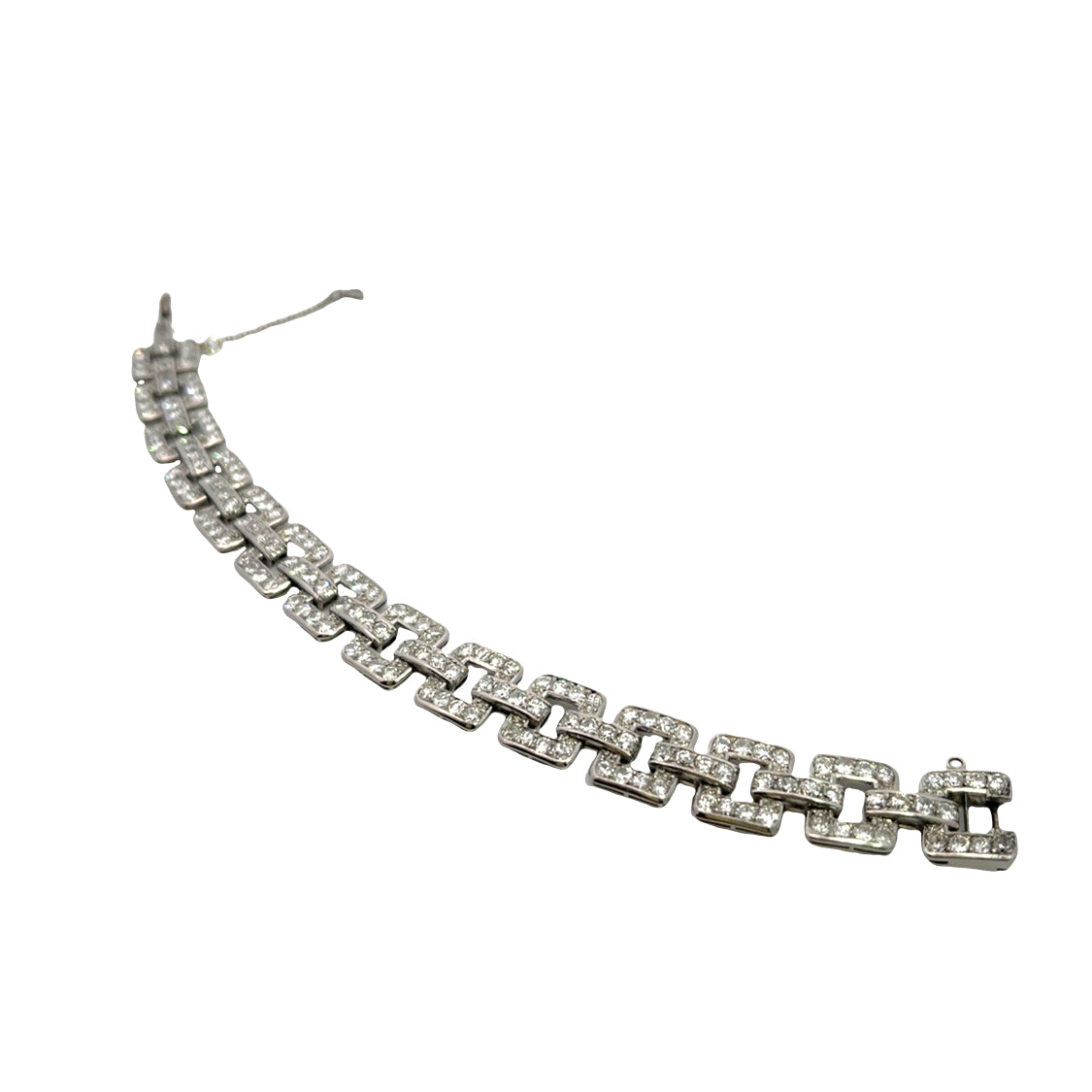 Art Deco Platinum, 18Kwhite gold and 7 CTTW of natural diamonds, link bracelet