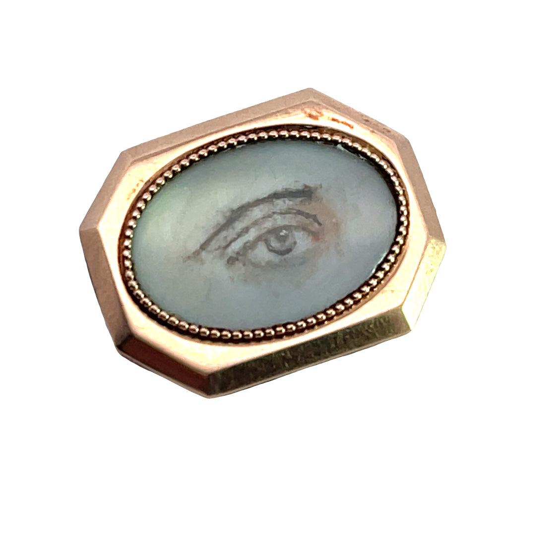 Georgian 15KY rose gold and 'Lover's Eye' Brooch
