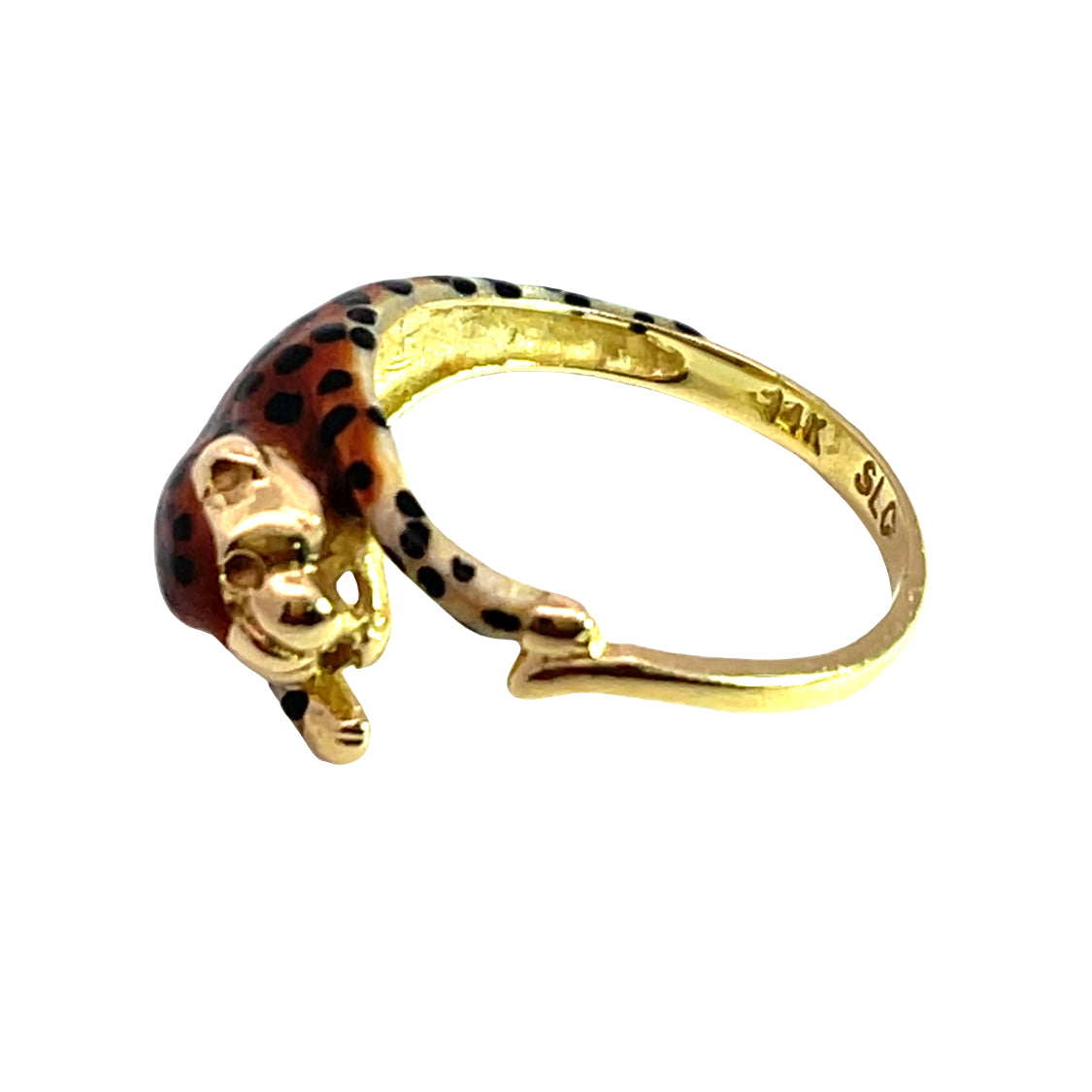 Modern 14KY gold enamel ring