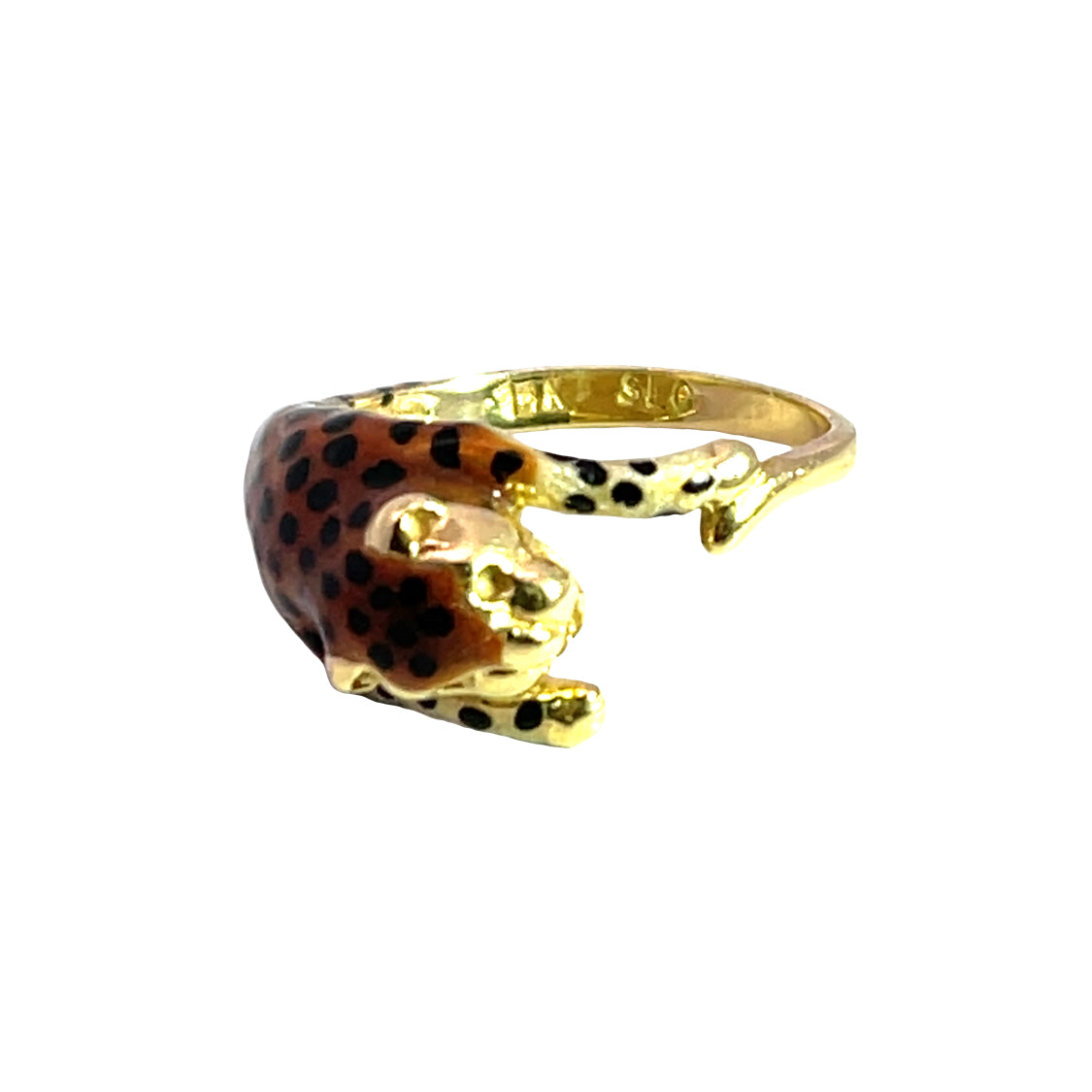 Modern 14KY gold enamel ring
