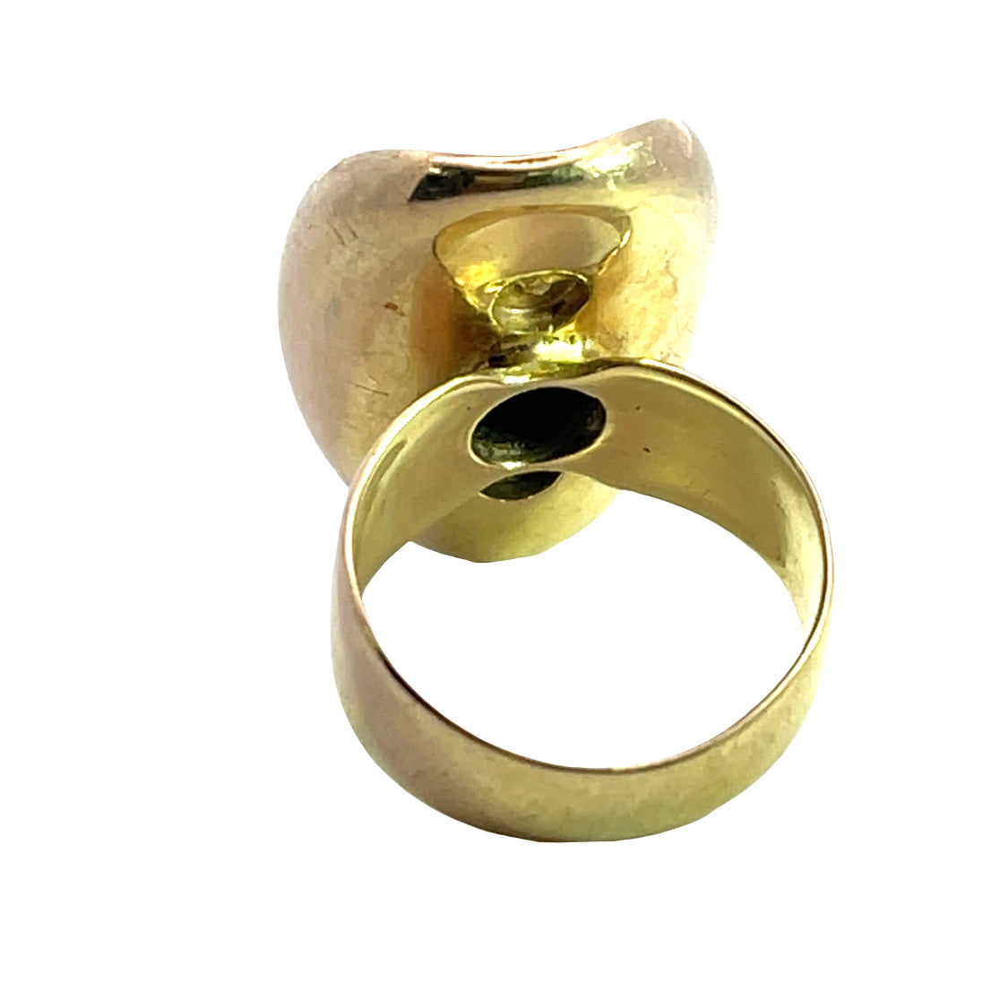 Modern 14KY gold, citrine and ruby ring
