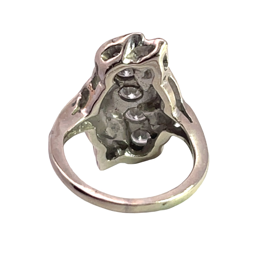 Art Deco 14K white gold and diamond ring
