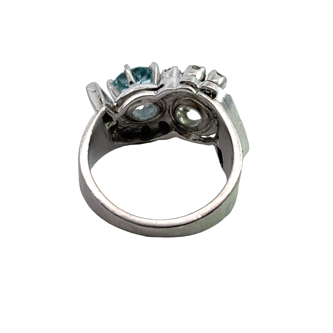 Art Deco Platinum, diamond and aquamarine ring
