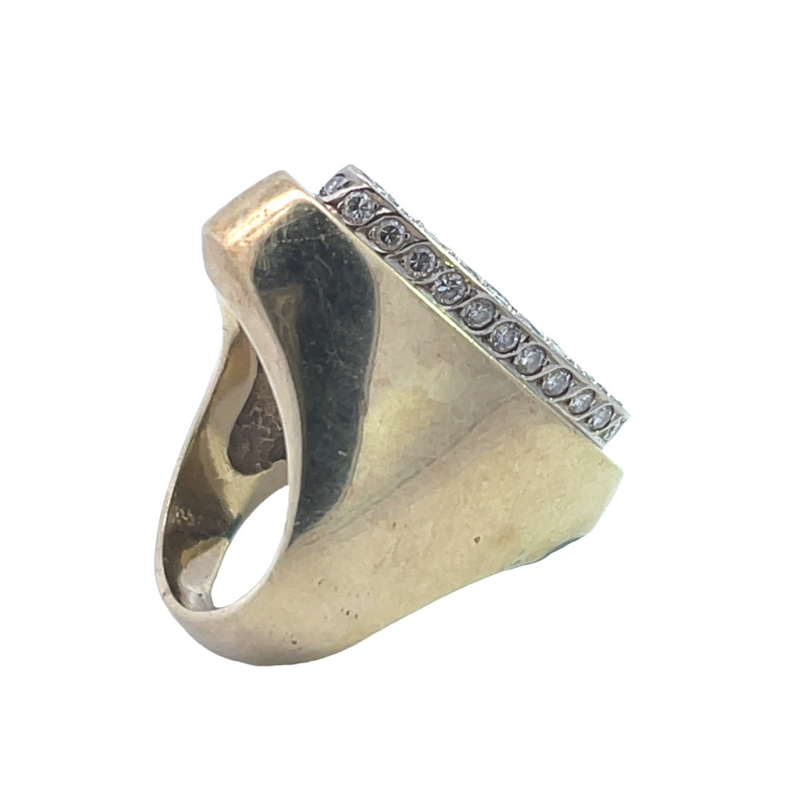 Modern 18KY gold and natural white diamond La Triomphe ring