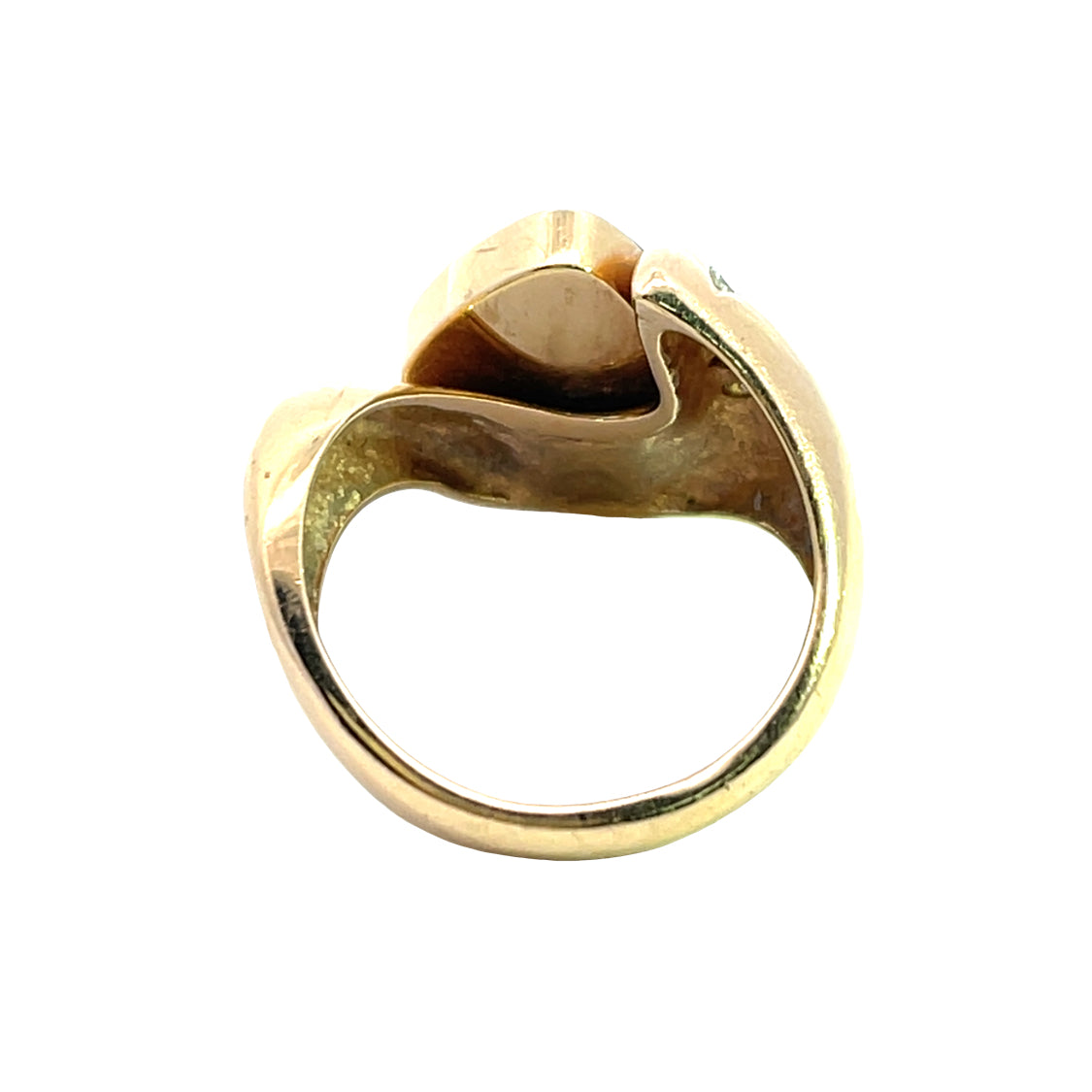 Modern 14KY gold, Boulder opal and diamond accented ring