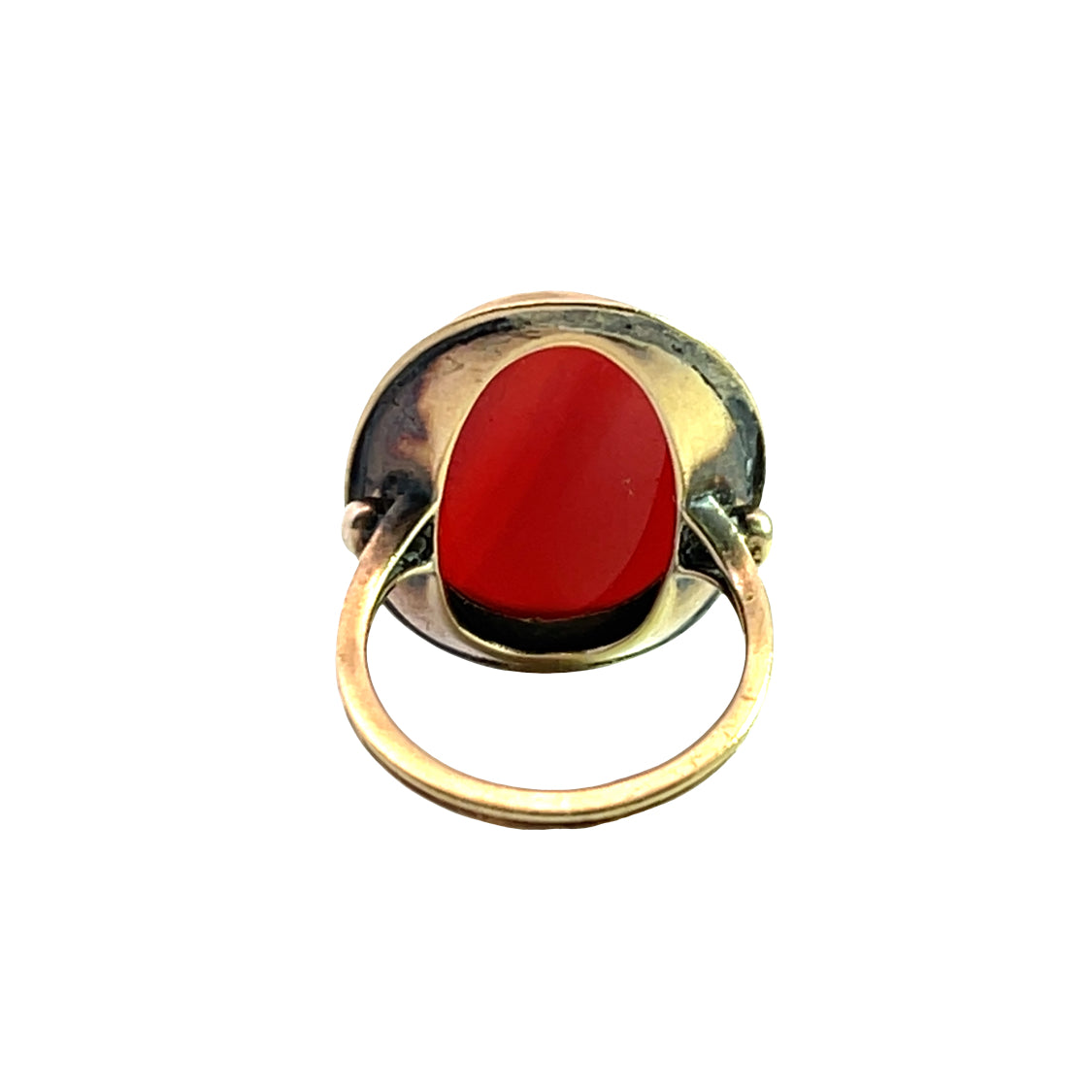 Victorian 14KY gold and carnelian oval ring