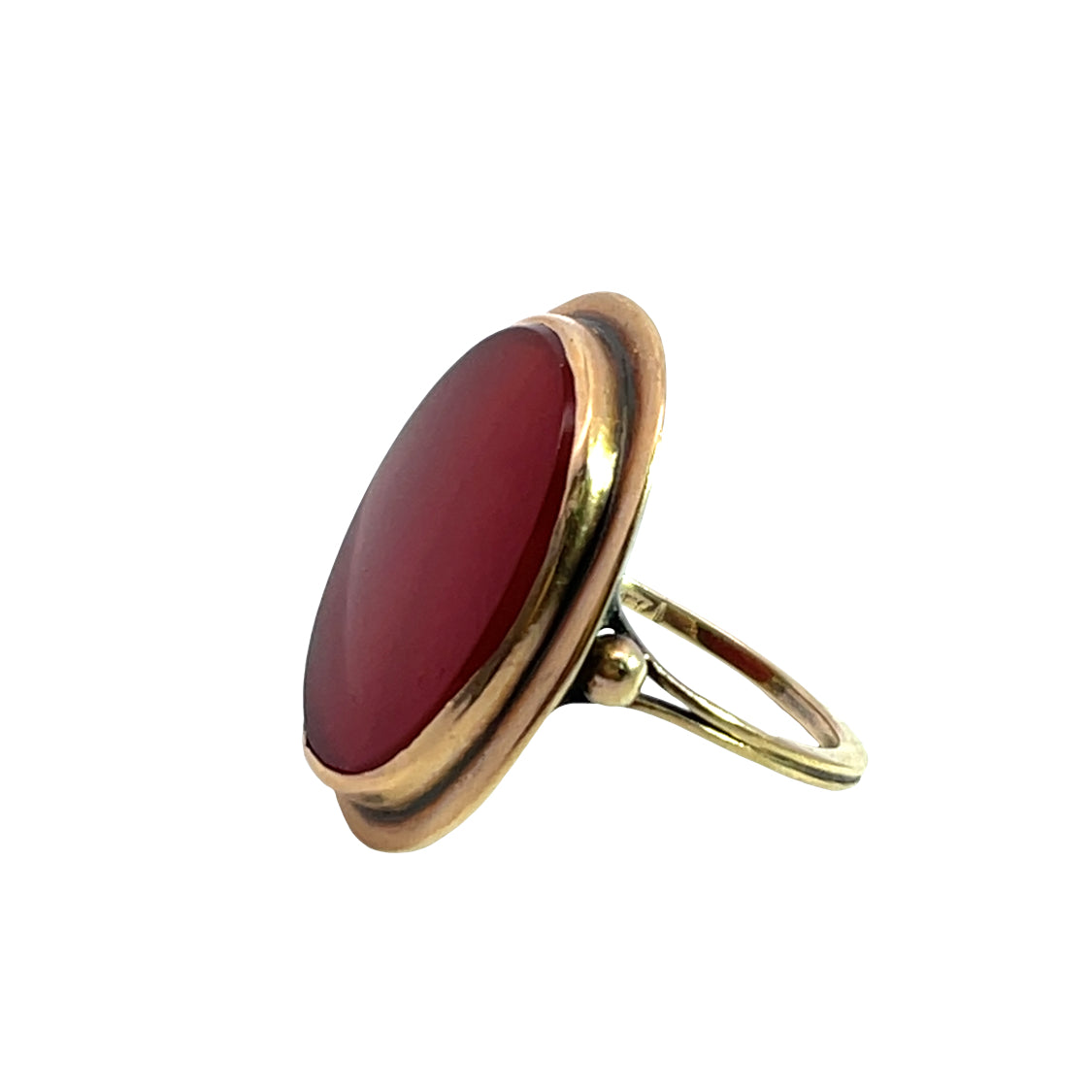 Victorian 14KY gold and carnelian oval ring