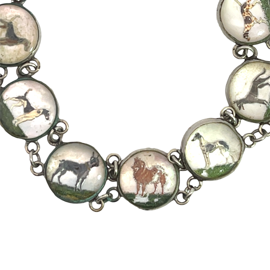 Victorian Sterling silver Essex Crystal 'Best in Show' link bracelet