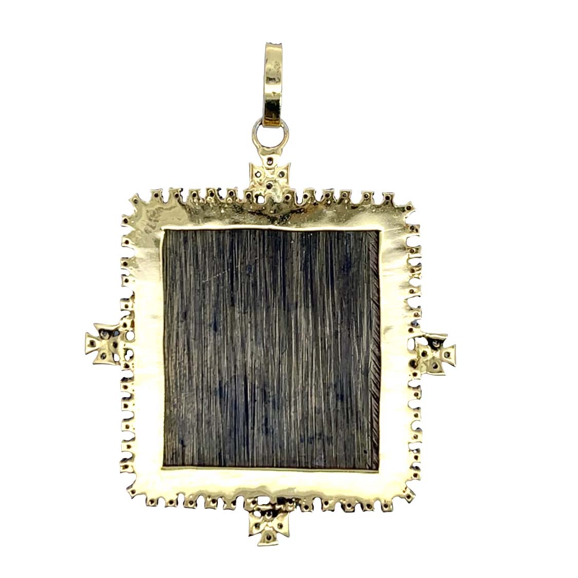 Modern, 17th Century bronze icon with new setting and diamonds