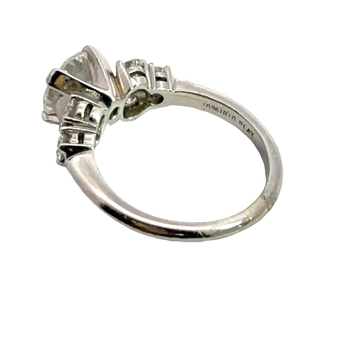 Modern platinum and natural diamond ring