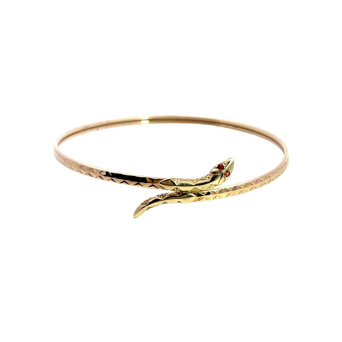 Victorian 14KY gold and garnet arm band style bracelet