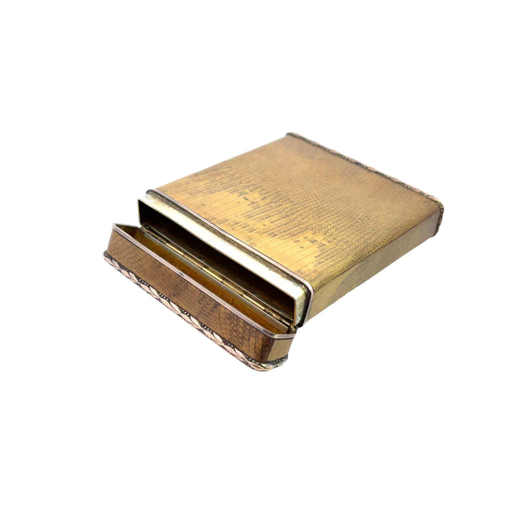 classic cigarette case Art Deco 935 gold vermeil with lizard skin cigarette case – Classic Facets classic cigarette case Art Deco 935 gold vermeil with lizard skin cigarette case – Classic Facets