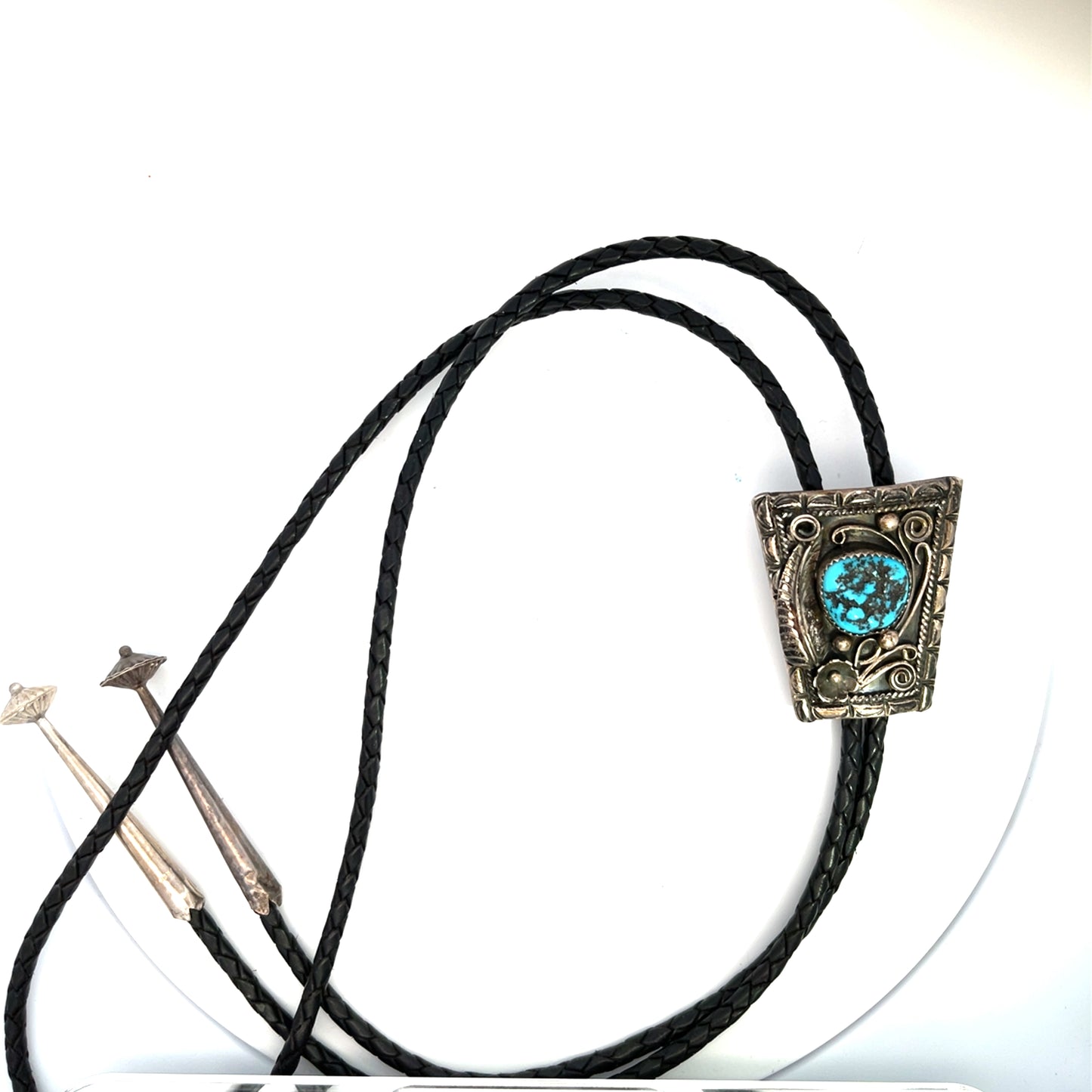 Bolo tie hand crafted sterling and turquoise
