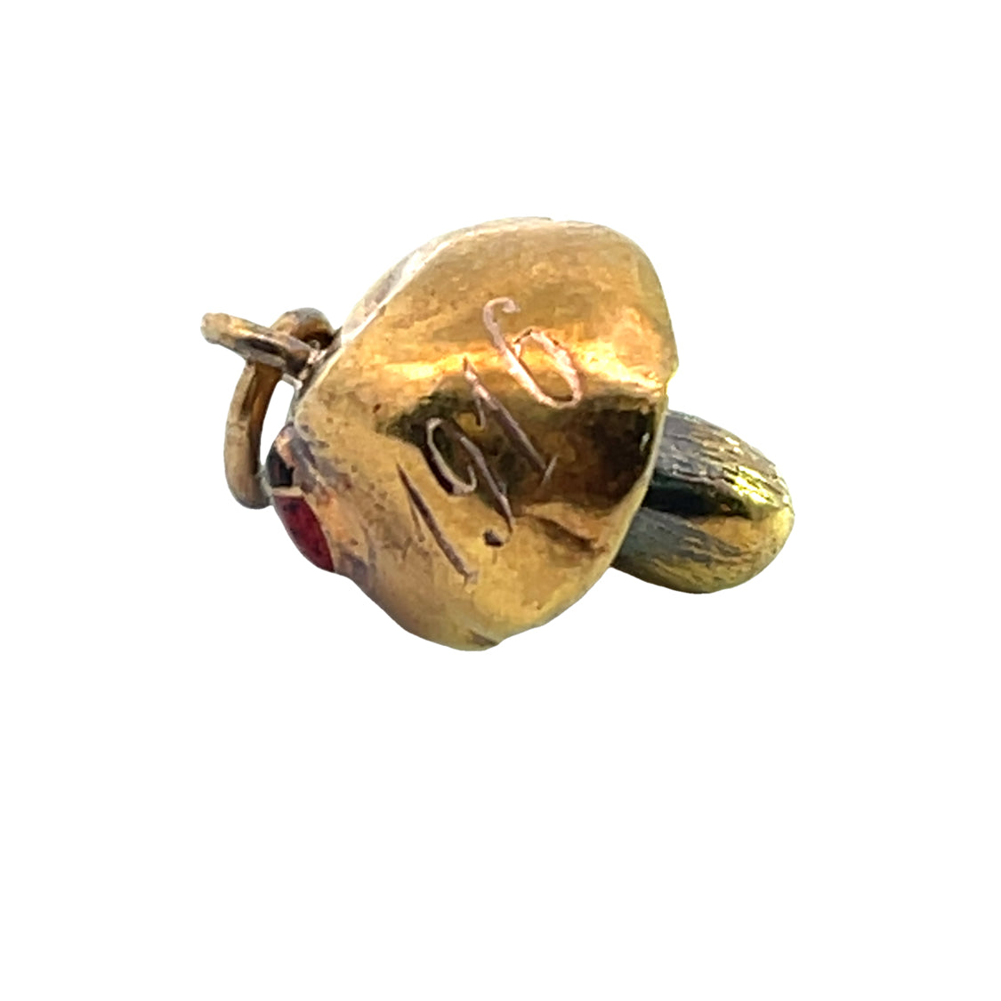 Victorian 14KY gold and enamel ladybug mushroom charm