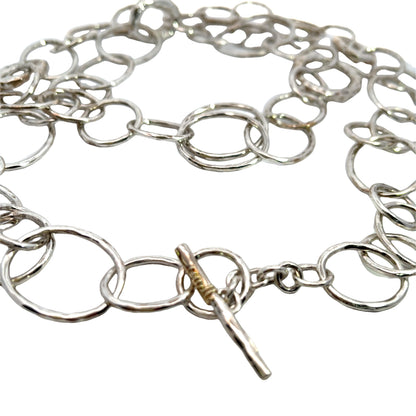 Modern Sterling silver links long necklace