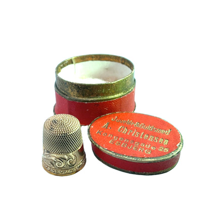 Victorian 9KY gold sewing thimble in orginal box