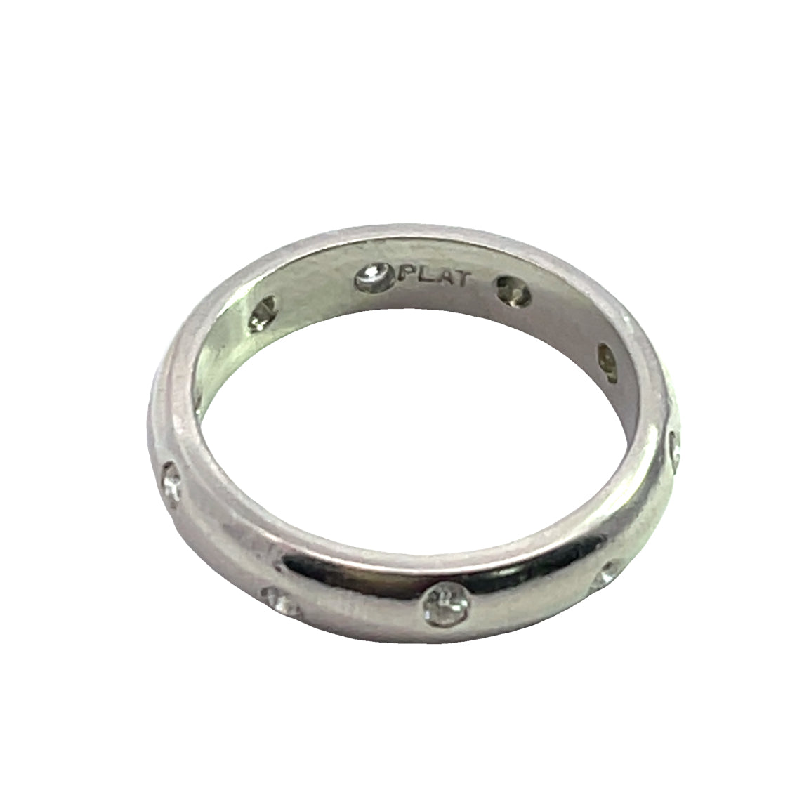 Modern Platinum and Natural Diamond Band