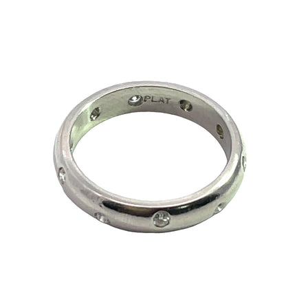Modern Platinum and Natural Diamond Band