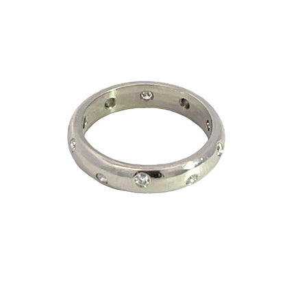Modern Platinum and Natural Diamond Band