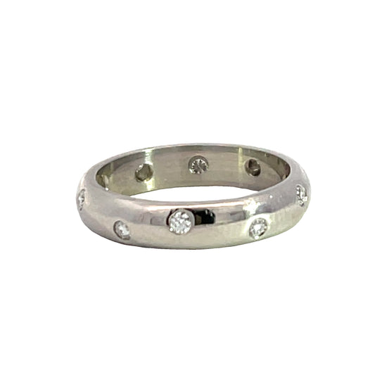 Modern Platinum and Natural Diamond Band