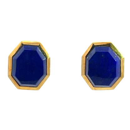 Modern 18KY gold and lapis Tiffany earrings