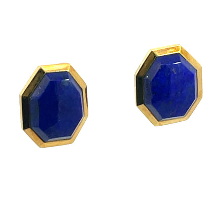 Modern 18KY gold and lapis Tiffany earrings