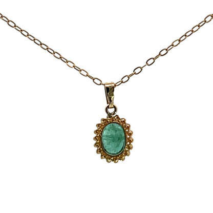 Victorian 9K Yellow gold emerald Birmingham pendant
