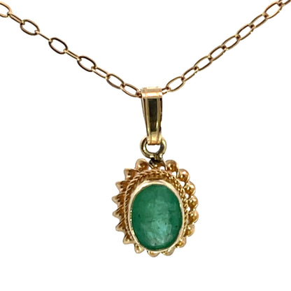Victorian 9K Yellow gold emerald Birmingham pendant