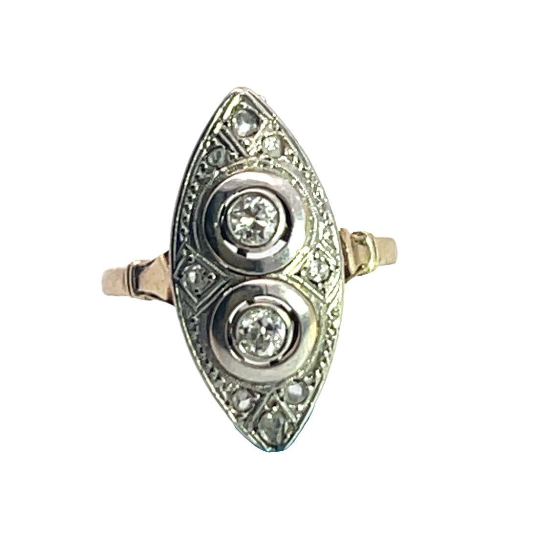 Edwardian 18KY gold and diamond ring
