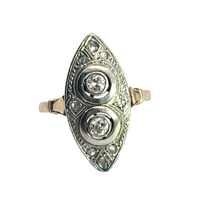 Edwardian 18KY gold and diamond ring