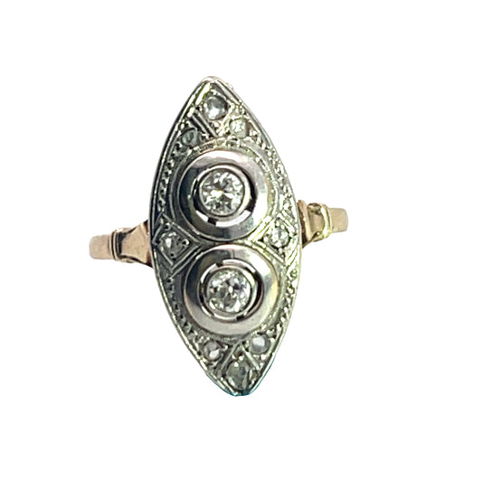 Edwardian 18KY gold and diamond ring