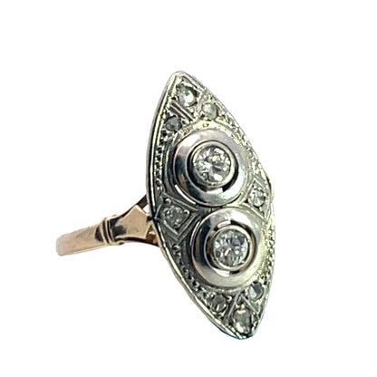Edwardian 18KY gold and diamond ring