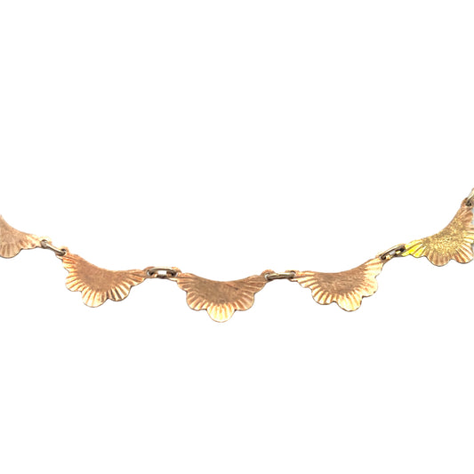Art Deco 9K yellow gold 'Fan' collar necklace