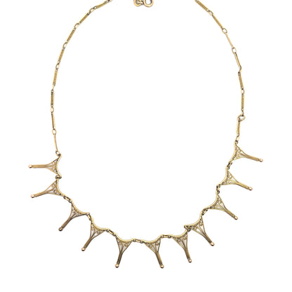 Art Deco 14Ky gold collar style necklace